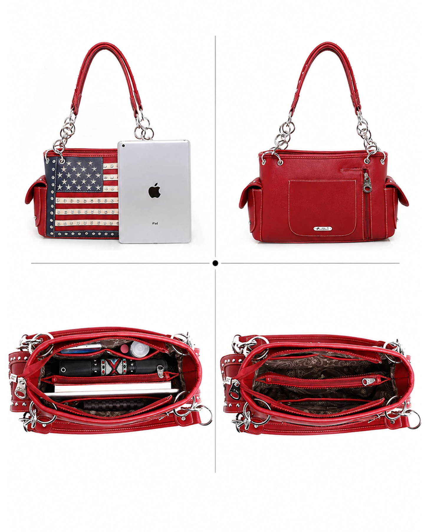 Montana West American Pride Studded Concealed Carry Satchel Bag
