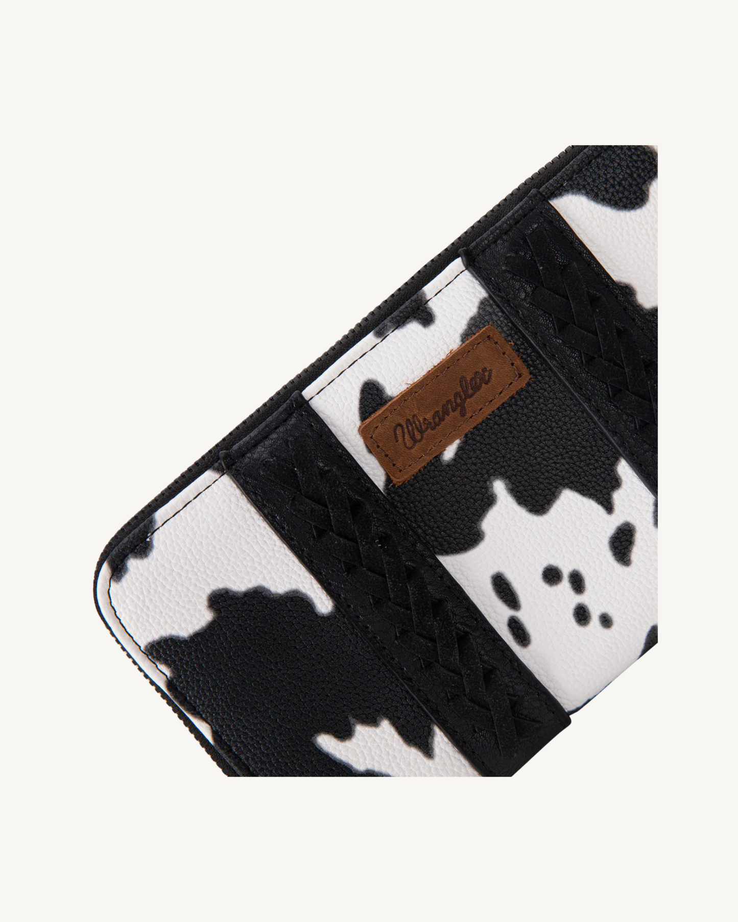 Wrangler Black Cow Print Wristlet Wallet