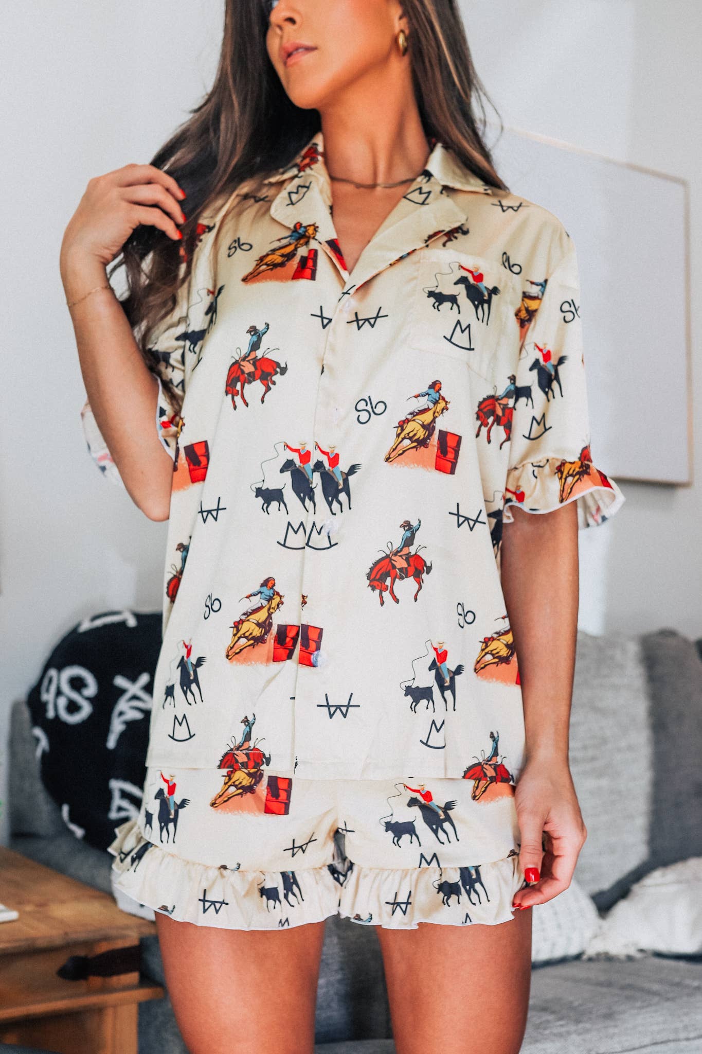 Boots Off, PJs On Vintage Cowboy Pajama Set