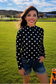 Black & White Polka Dot Mesh Top