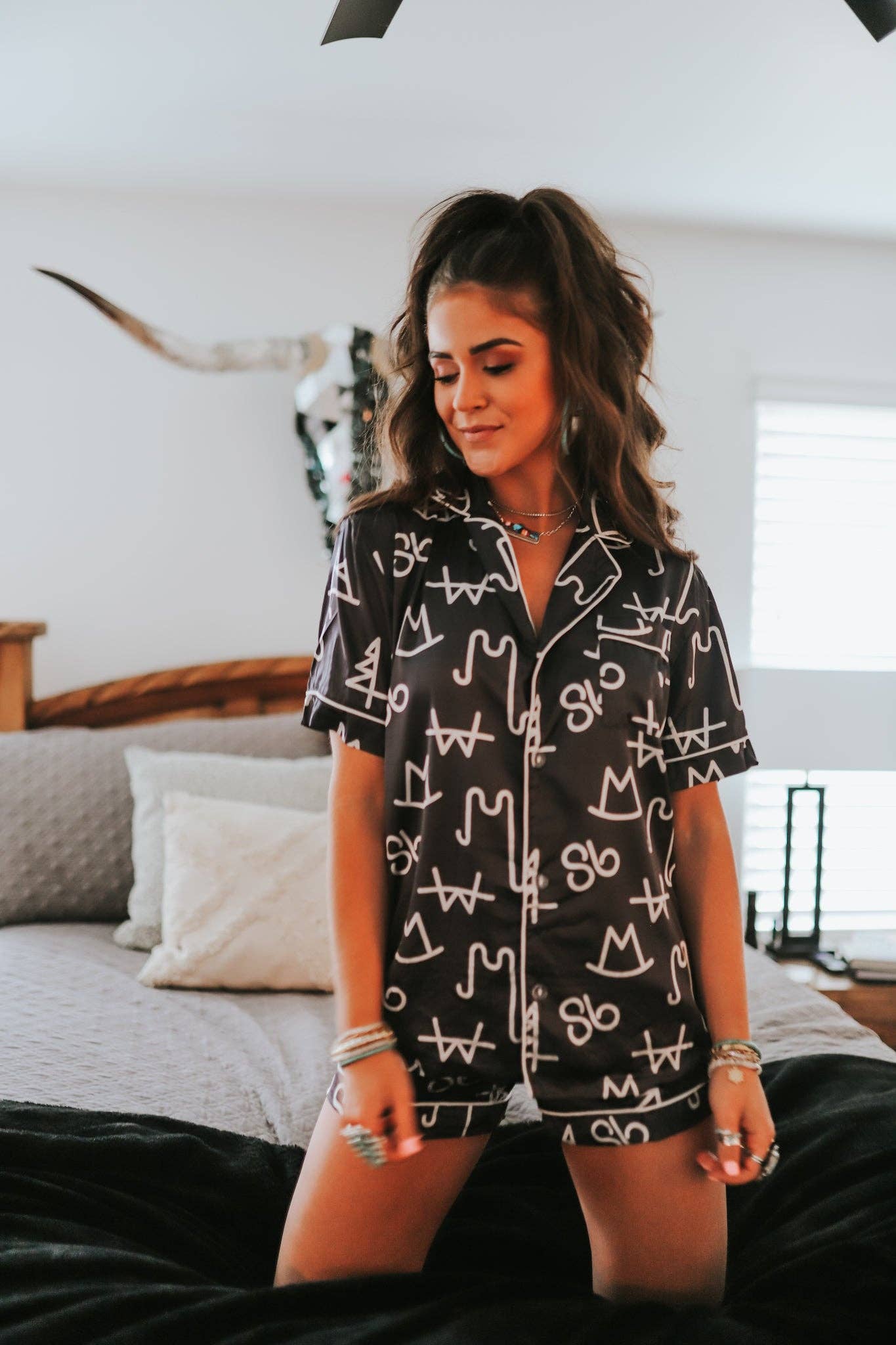 Cowgirl After Dark Black Brand Pajama Set