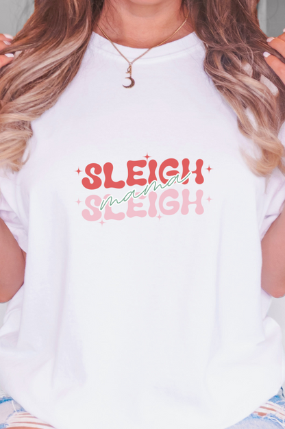 Sleigh Mama Sleigh Comfort Colors Christmas T-Shirt