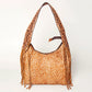 American Darling Hair-On Cowhide (hides vary) Hobo Bag Hand Tooled Genuine Leather ADBGA242