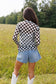 Check Yourself Black Checkerboard Sheer Mesh Top
