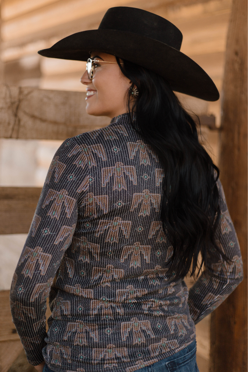 Wings of the West Western Mesh Top