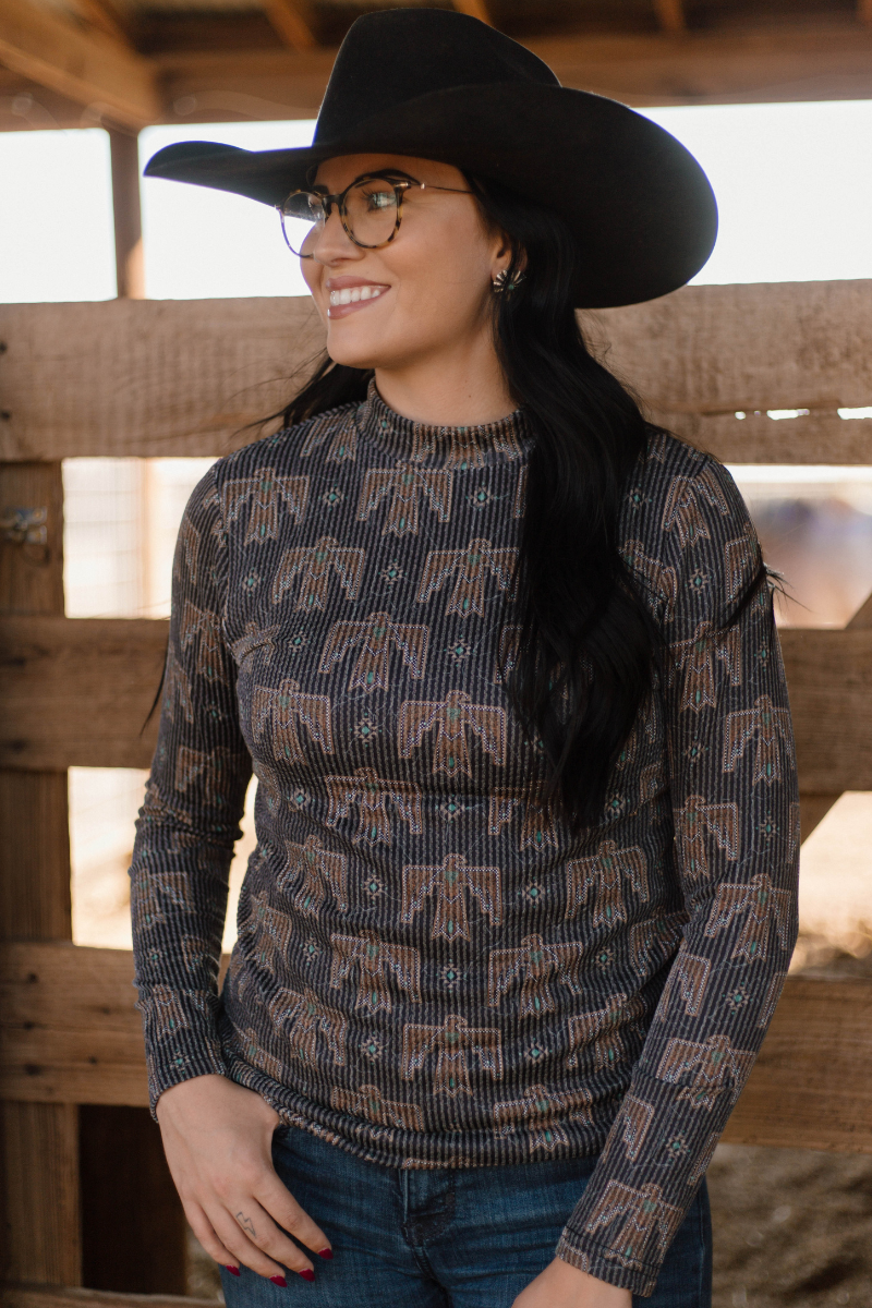 Wings of the West Western Mesh Top