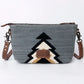 American Darling Handwoven Saddle Blanket Crossbody Bag Genuine Leather Trim ADBG1008C