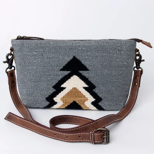 American Darling Handwoven Saddle Blanket Crossbody Bag Genuine Leather Trim ADBG1008C