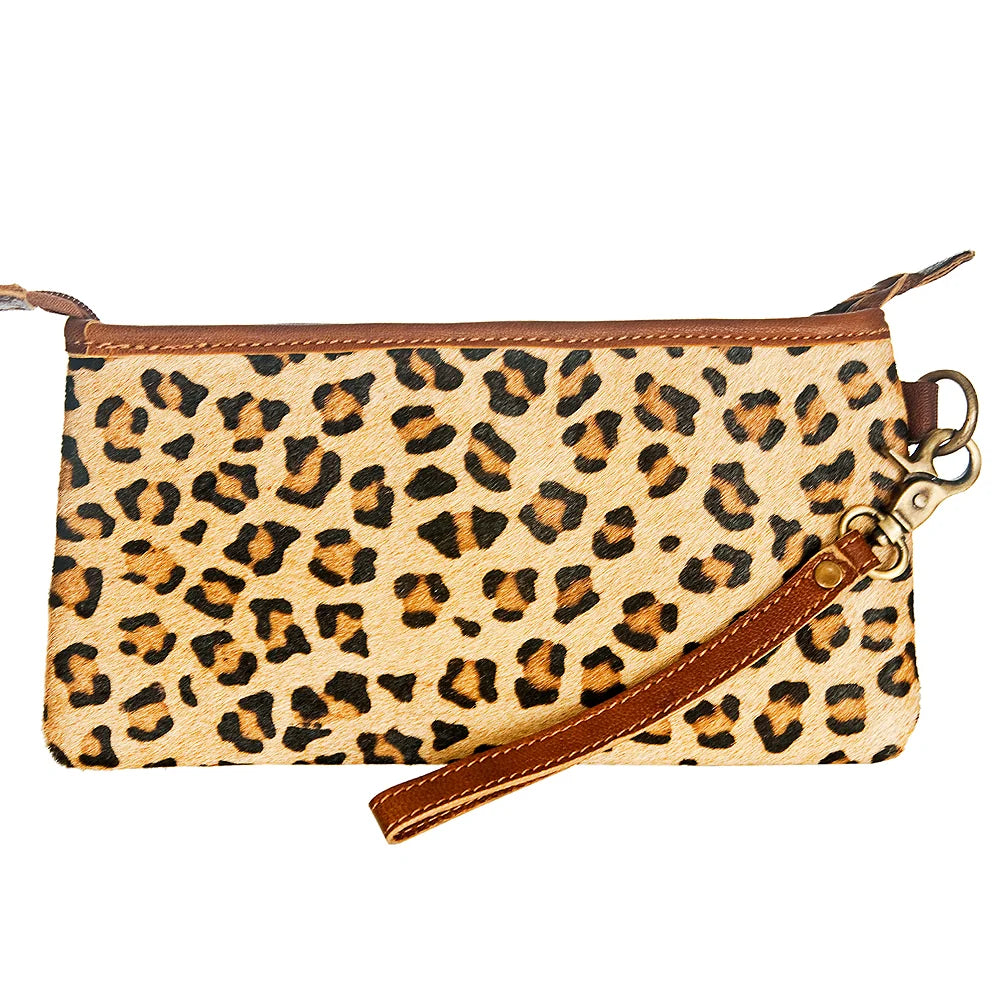 American Darling Western Leather Wristlet Bag with Printed Hair-On Cowhide ADBG344CHE