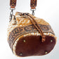 American Darling Hand Tooled Floral Leather & Hair-On Cowhide (Hides Vary) Western Bucket Bag SKU: