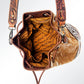 American Darling Hand Tooled Floral Leather & Hair-On Cowhide (Hides Vary) Western Bucket Bag SKU: