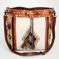 American Darling Hand Woven Saddle Blanket & Hair-On Cowhide Western Bucket Bag ADBG574