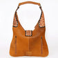 American Darling Cowhide (Hides Vary) Patchwork & Tooled Leather Hobo Shoulder Bag Tassel Accent ADBGA237D