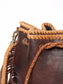 American Darling Handcrafted Leather Bucket bag with Fringes & Braided Drawstring ADBGD140