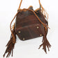 American Darling Handcrafted Leather Bucket bag with Fringes & Braided Drawstring ADBGD140
