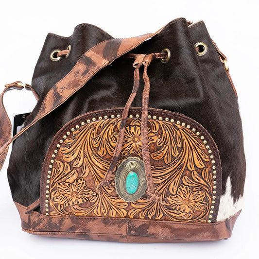 Bucket Hair On (Hides Vary) Genuine Western Leather Women Bag ADBGI226B