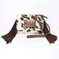 American Darling Hand Tooled Leather Small Cross body Bag with Hair-On Cowhide (Hides Vary) ADBG360BRW