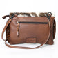 American Darling Hand Tooled Leather Small Cross body Bag with Hair-On Cowhide (Hides Vary) ADBG360BRW