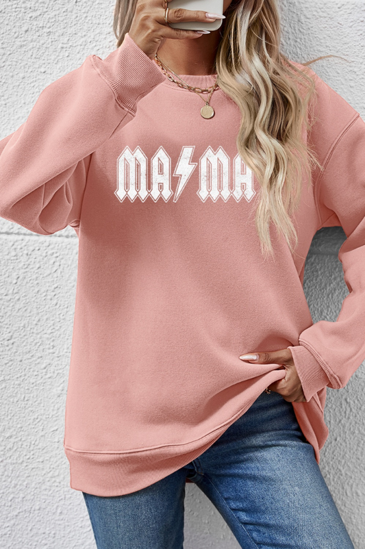 MAMA Graphic Dropped Shoulder Sweatshirt
