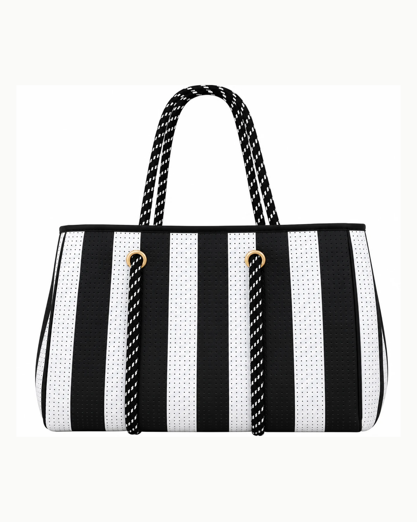 Black & White Striped Neoprene Tote Bag