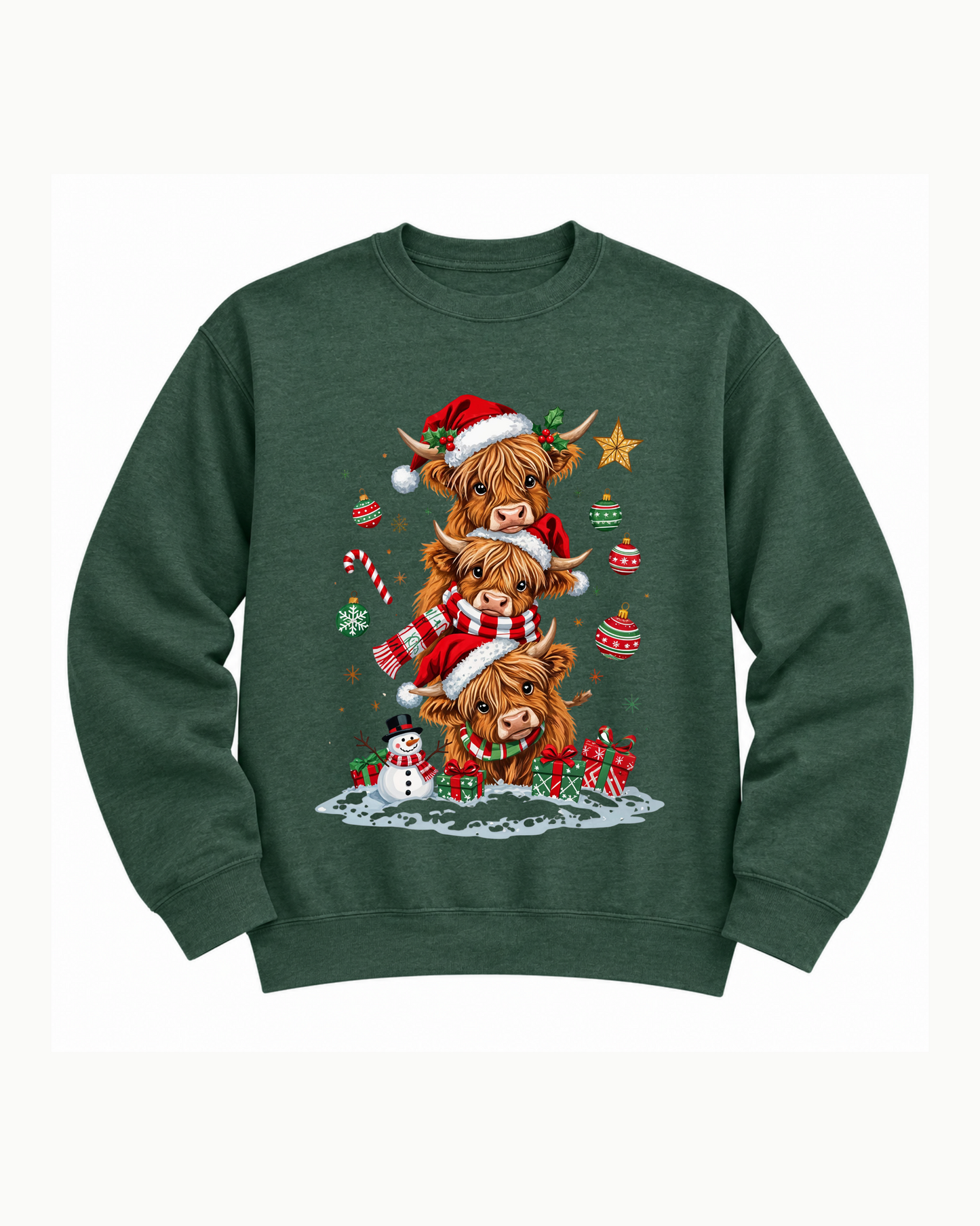 Christmas Cuties Highland Cow Graphic Sweatshirt