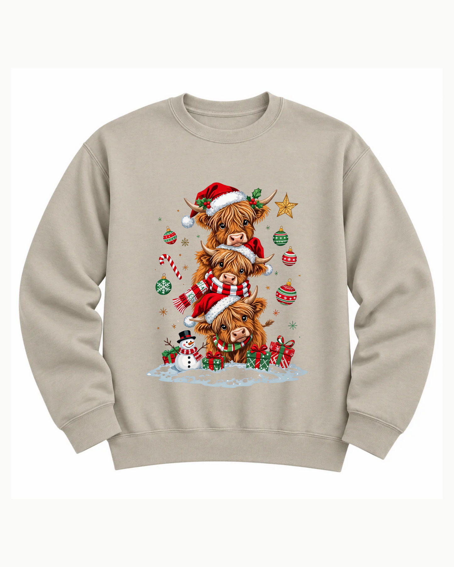 Christmas Cuties Highland Cow Graphic Sweatshirt