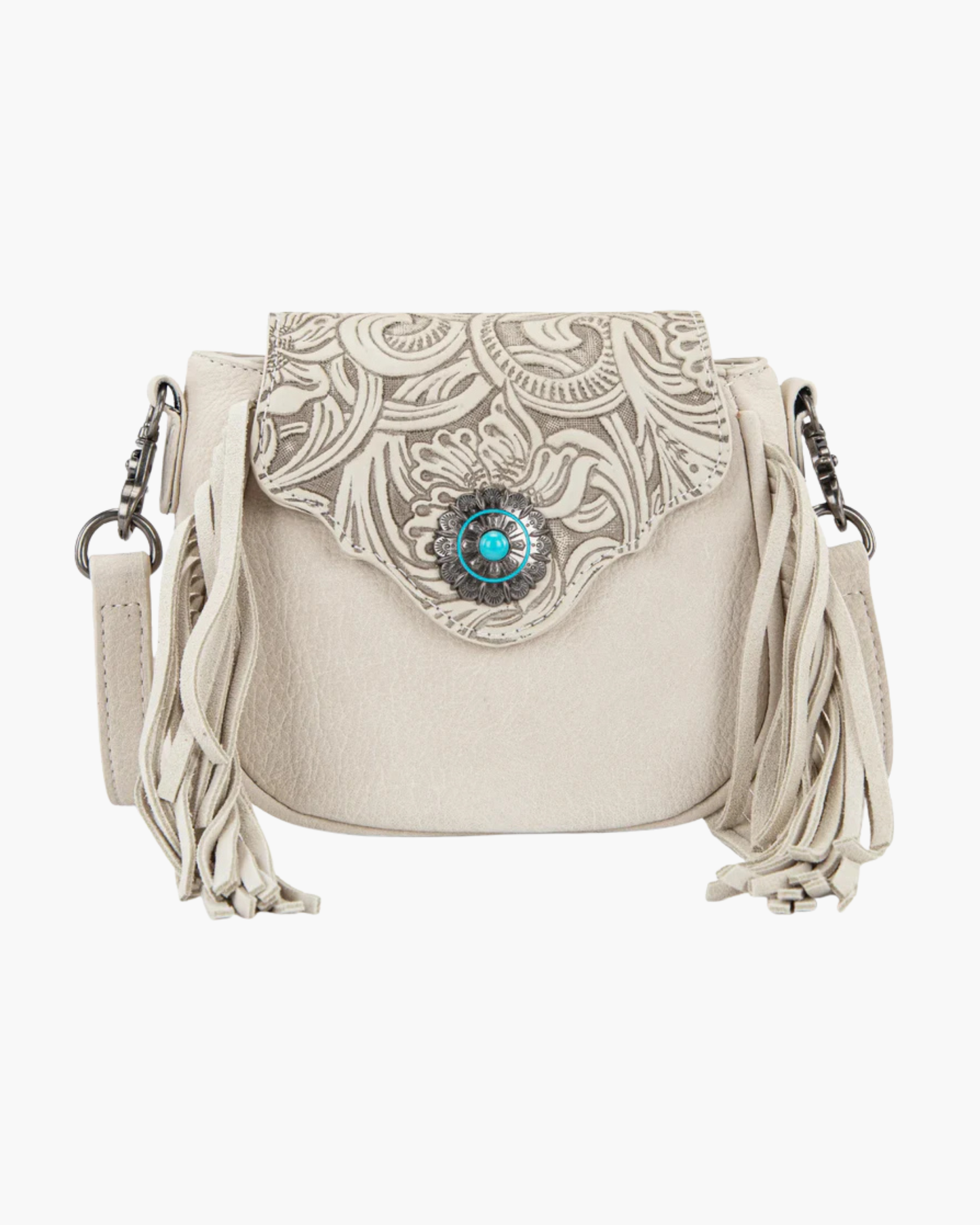 Montana West Floral Tooled Fringe Crossbody Bag