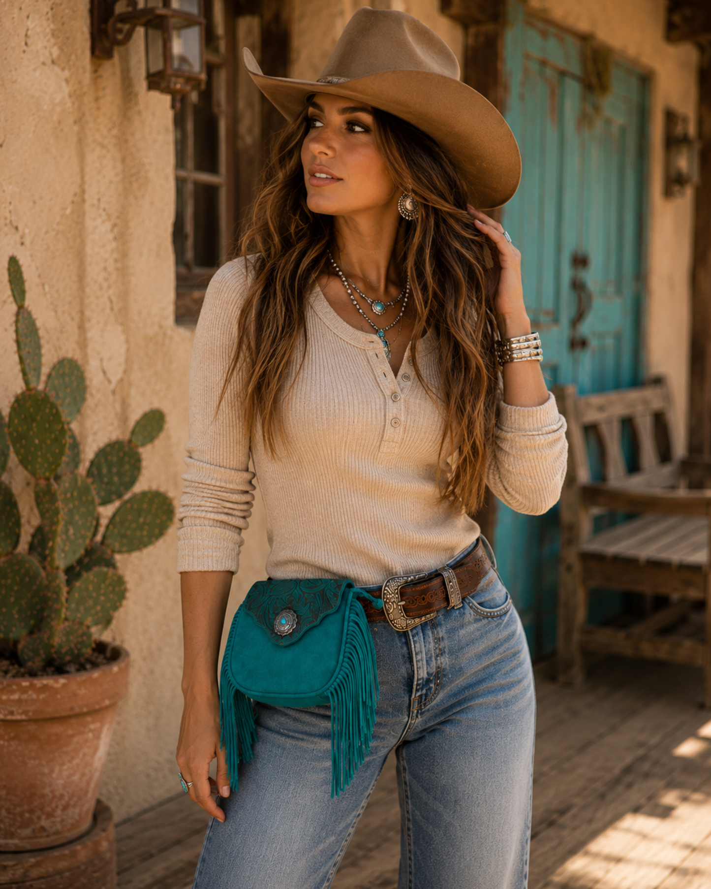 Montana West Floral Tooled Fringe Crossbody Bag