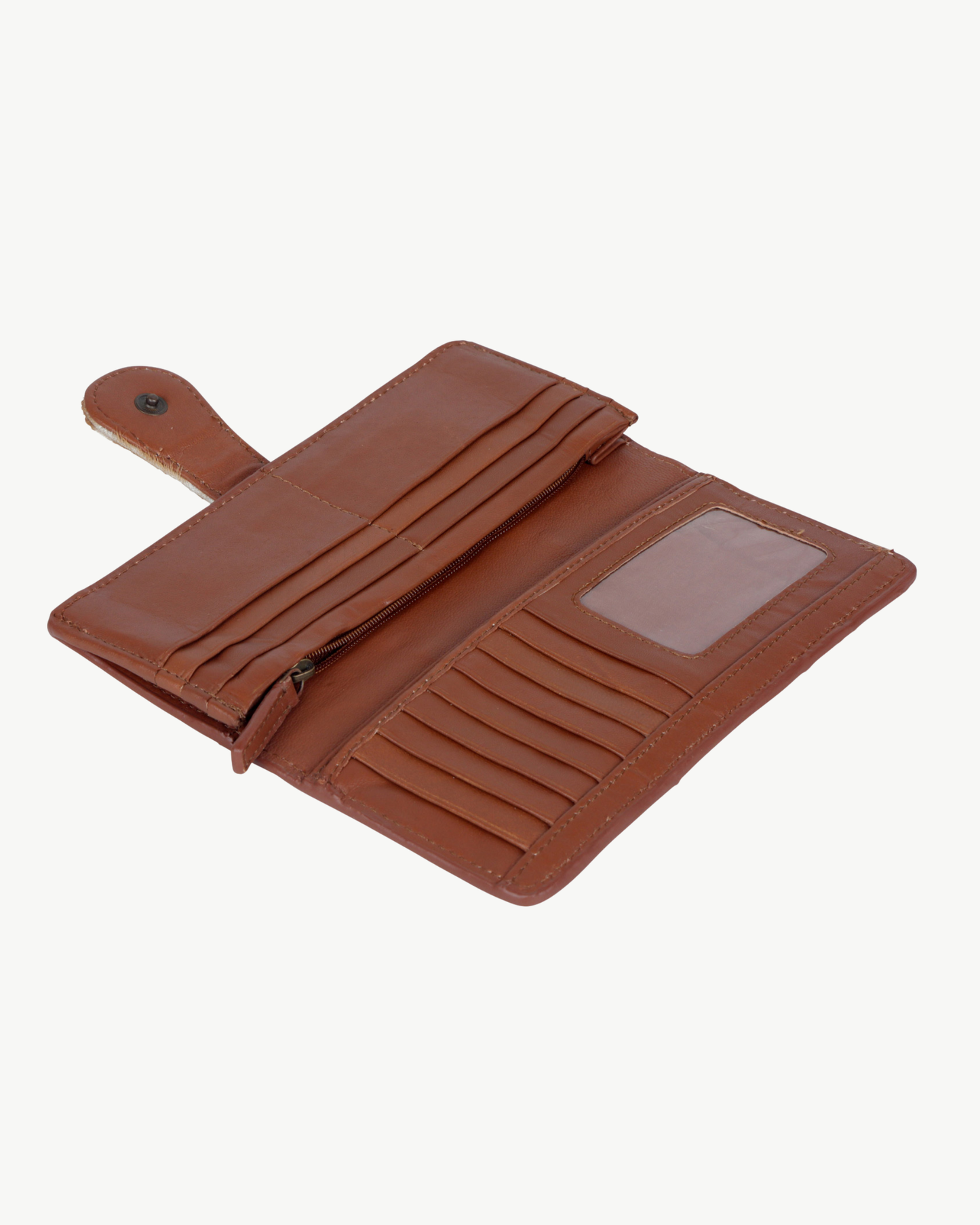 Bleu Hand-Tooled Leather & Hair-On Hide Wallet