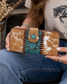 Bleu Hand-Tooled Leather & Hair-On Hide Wallet
