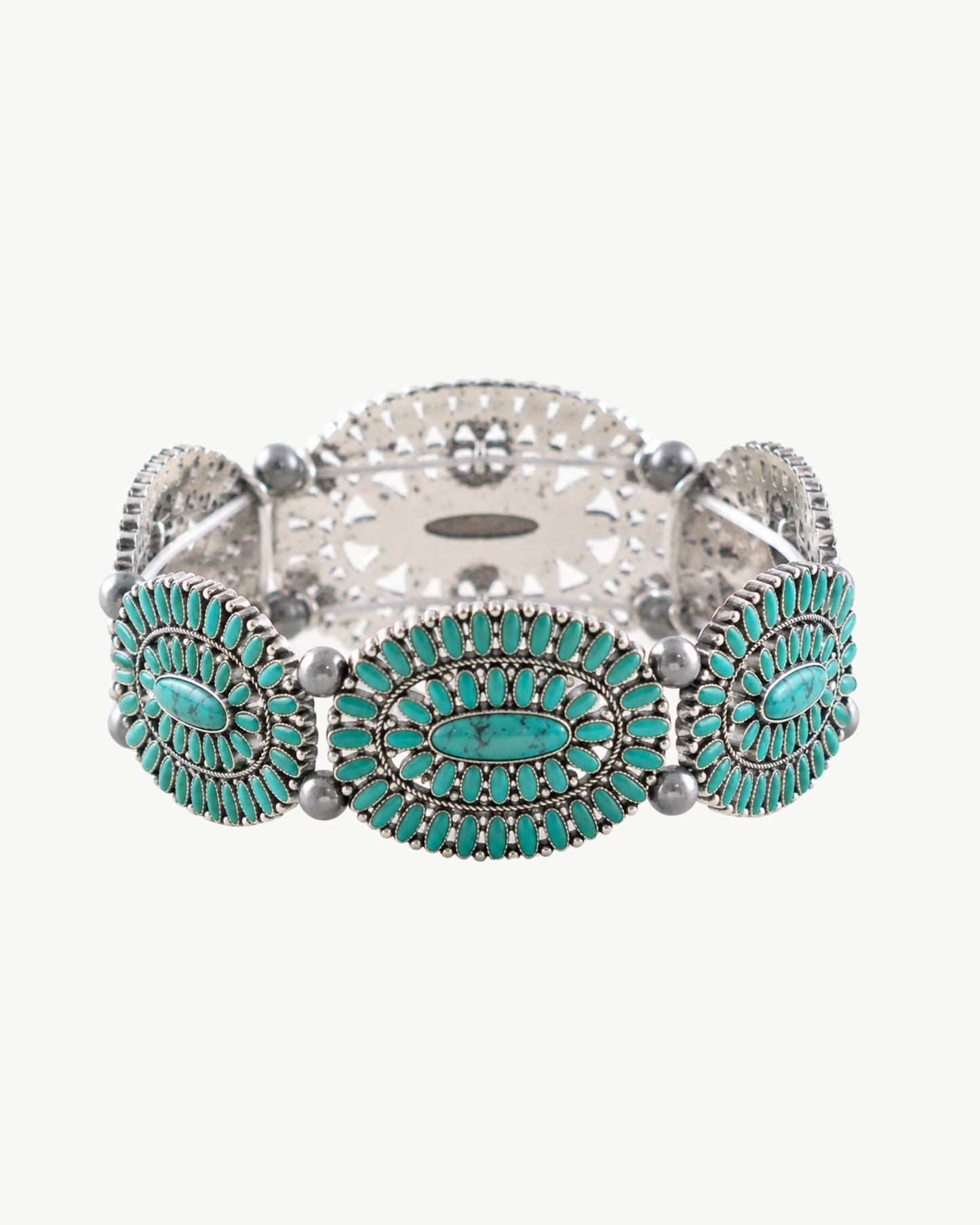Turquoise Trail Western Concho Stretch Bracelet