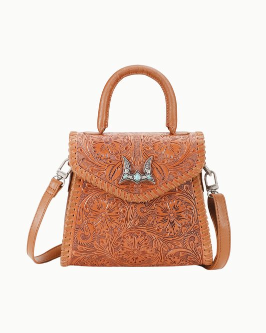 Loyal West Hand-Tooled Leather & Calfskin Mini Crossbody Bag