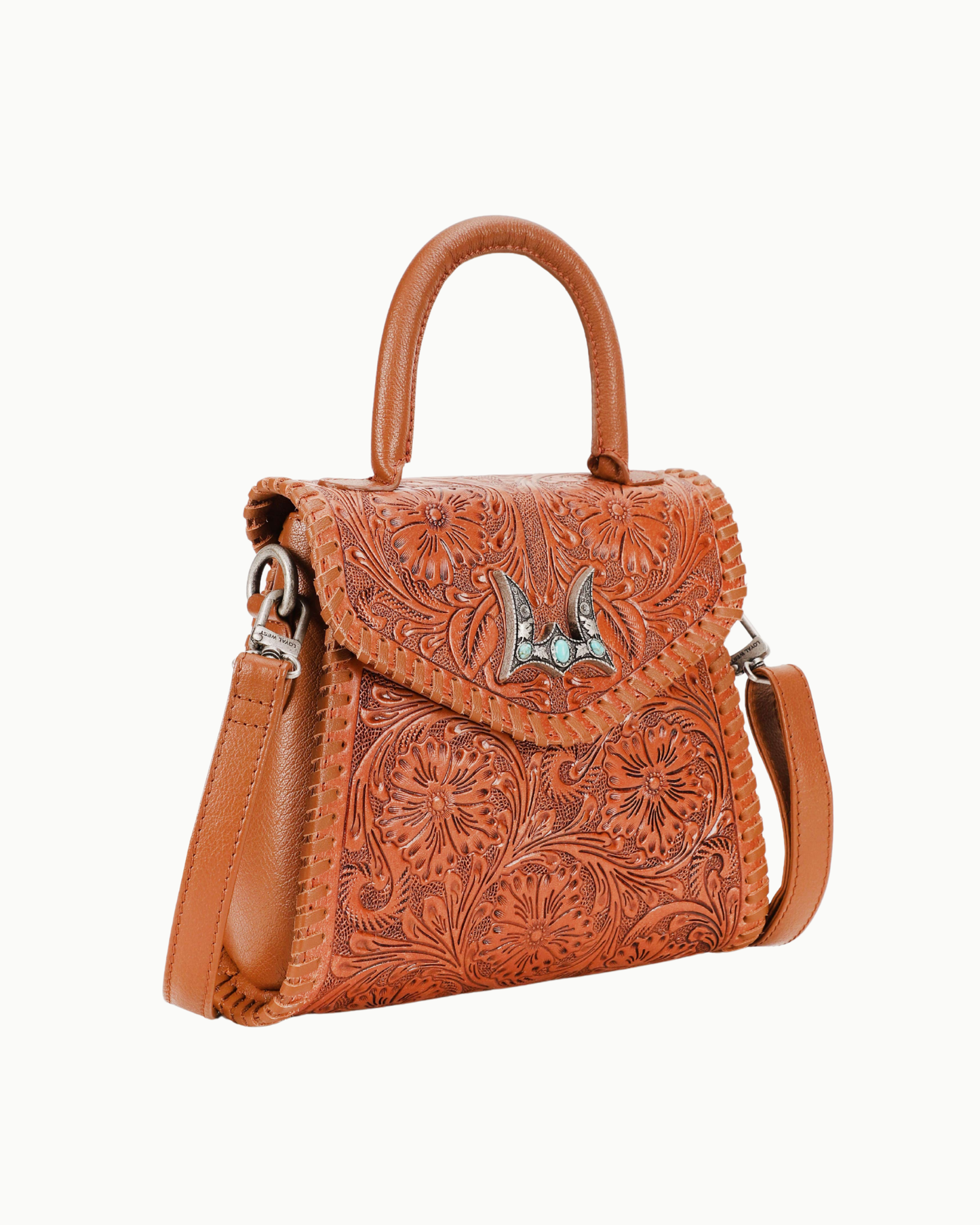 Loyal West Hand-Tooled Leather & Calfskin Mini Crossbody Bag