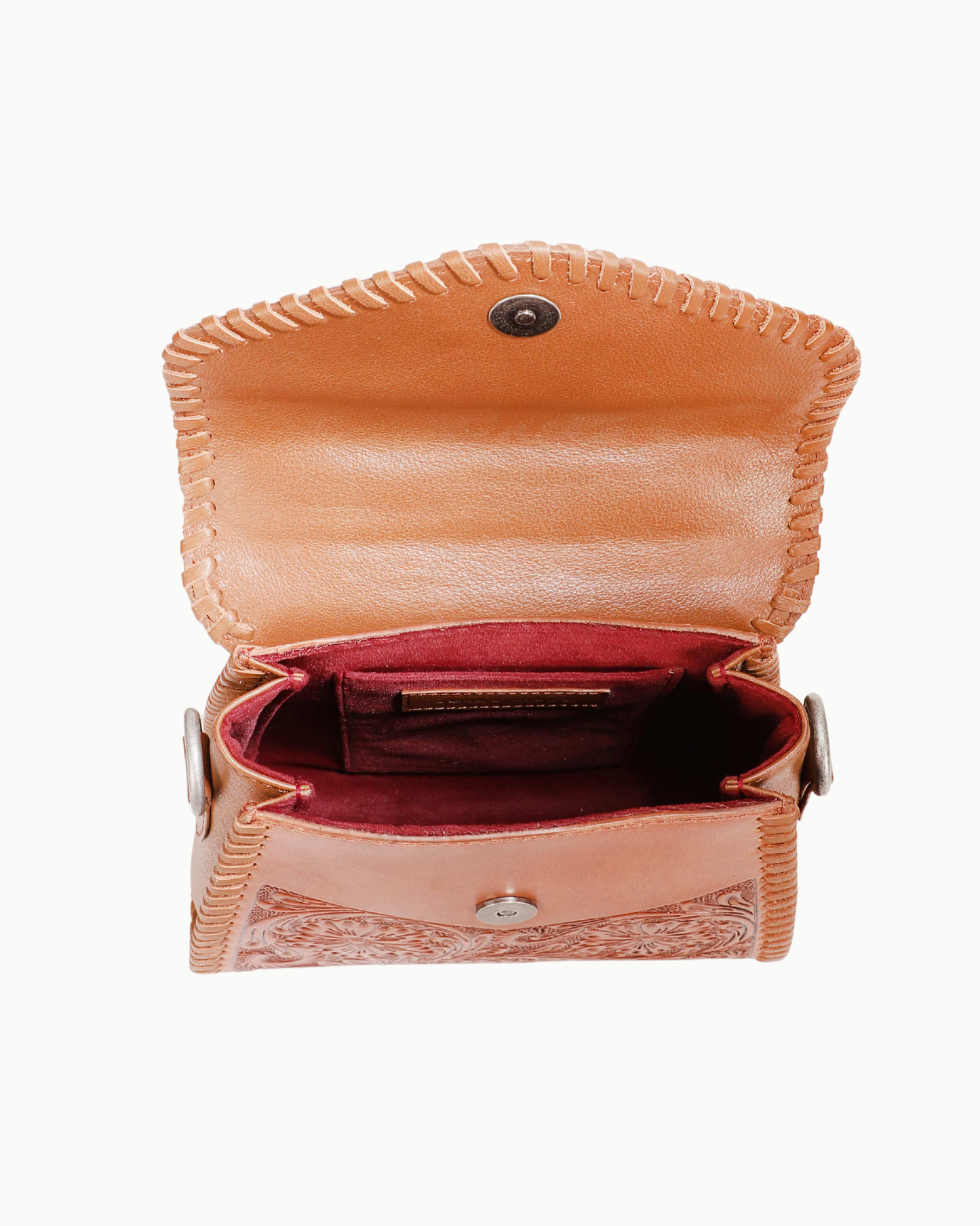 Loyal West Hand-Tooled Leather & Calfskin Mini Crossbody Bag