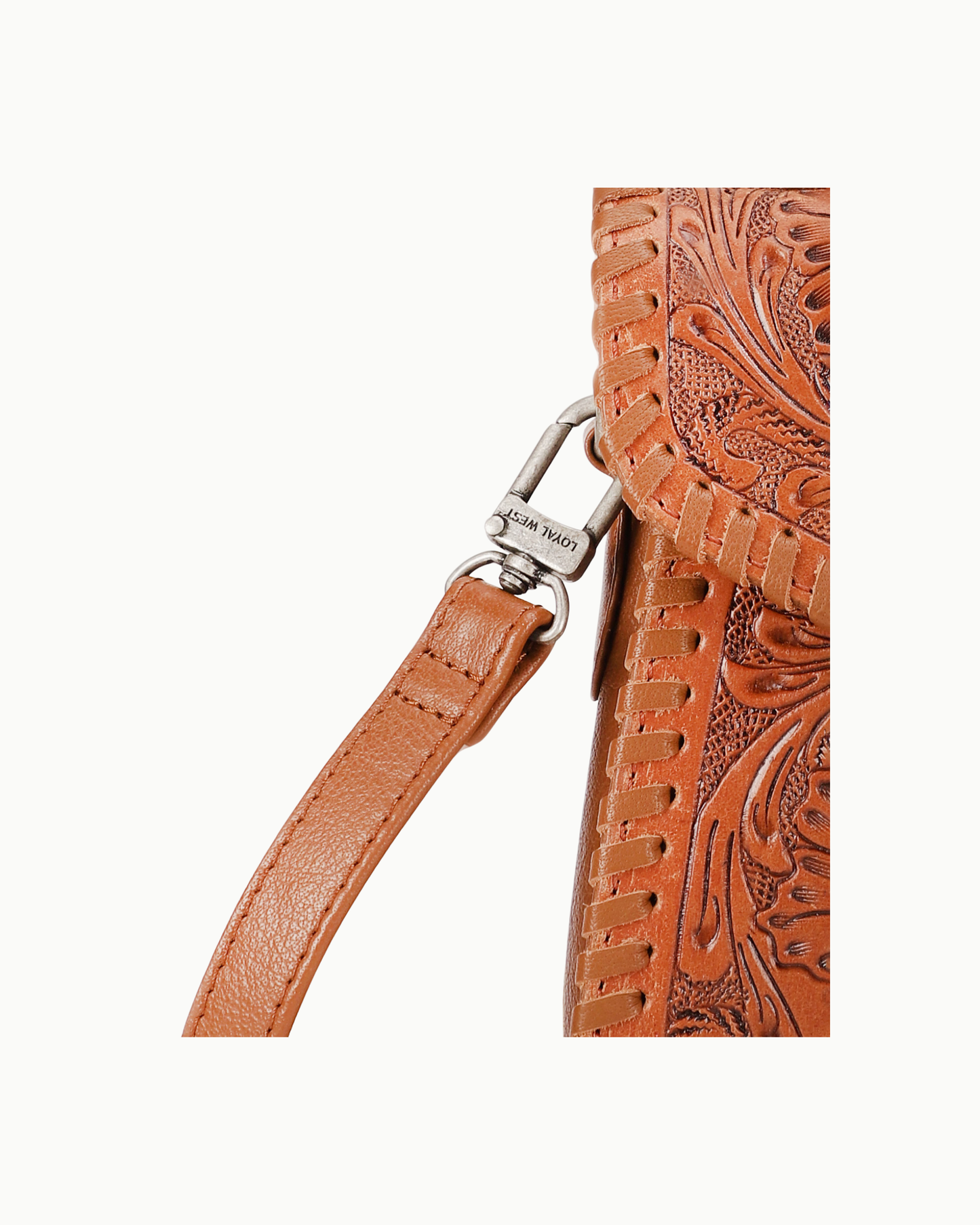 Loyal West Hand-Tooled Leather & Calfskin Mini Crossbody Bag