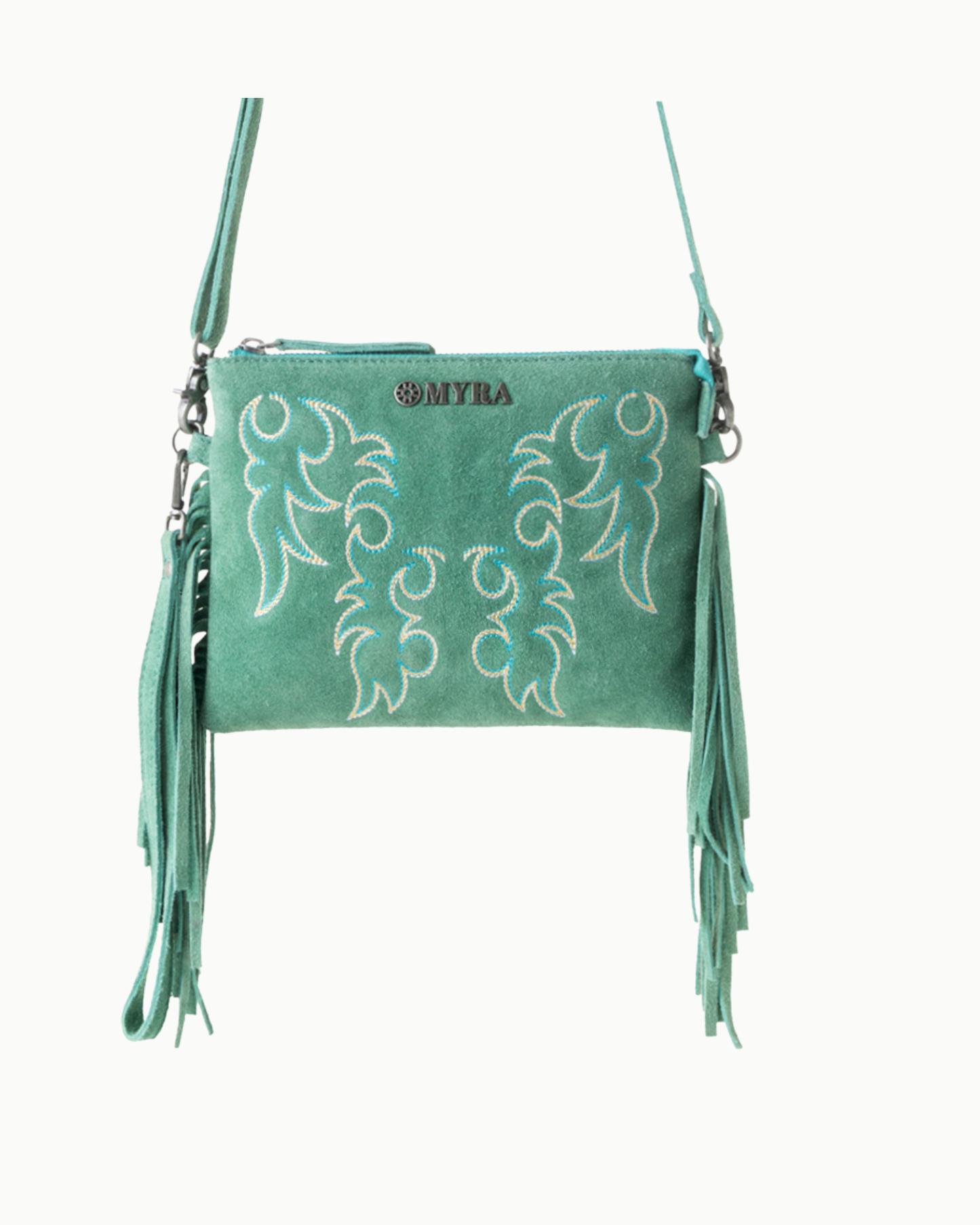 Boot Stitch Suede Fringe Crossbody Bag