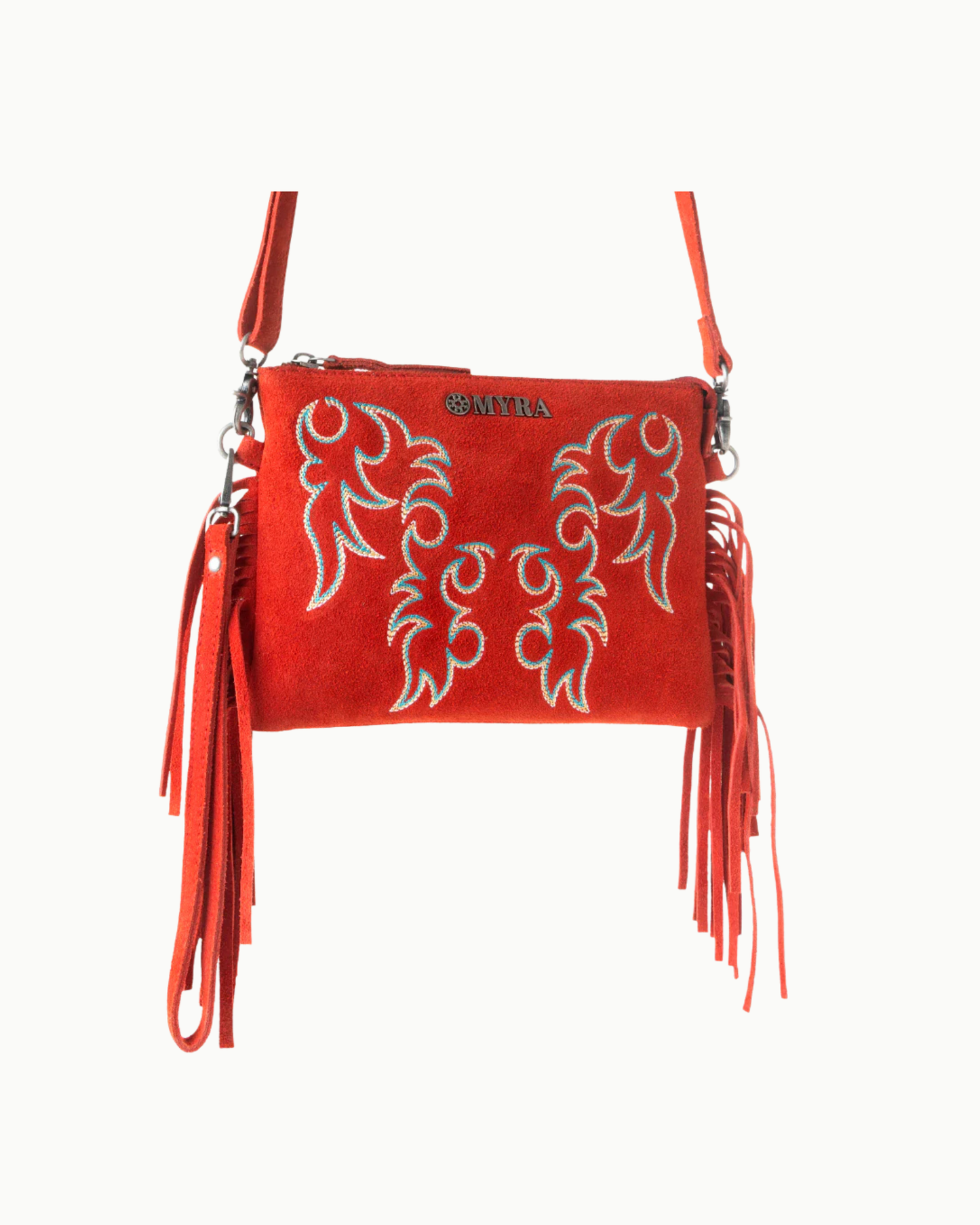 Boot Stitch Suede Fringe Crossbody Bag