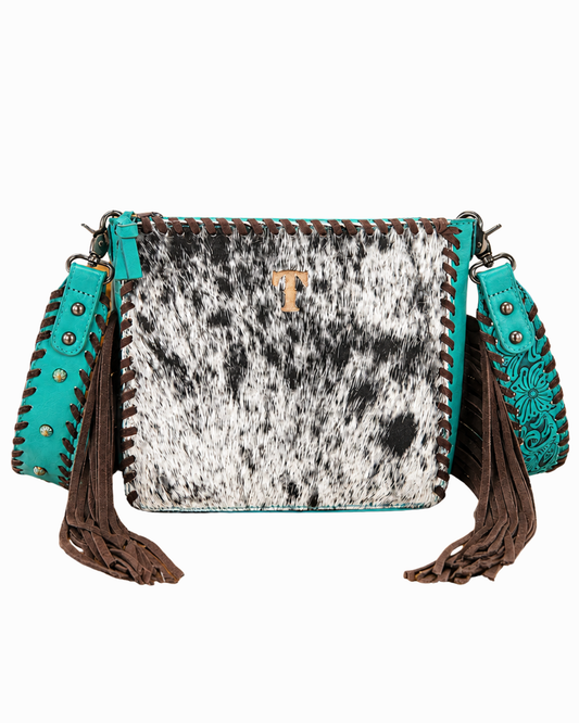 Trinity Ranch Cowhide Fringe Crossbody Bag