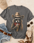 Cowgirl Raccoon Comfort Colors Graphic Tee