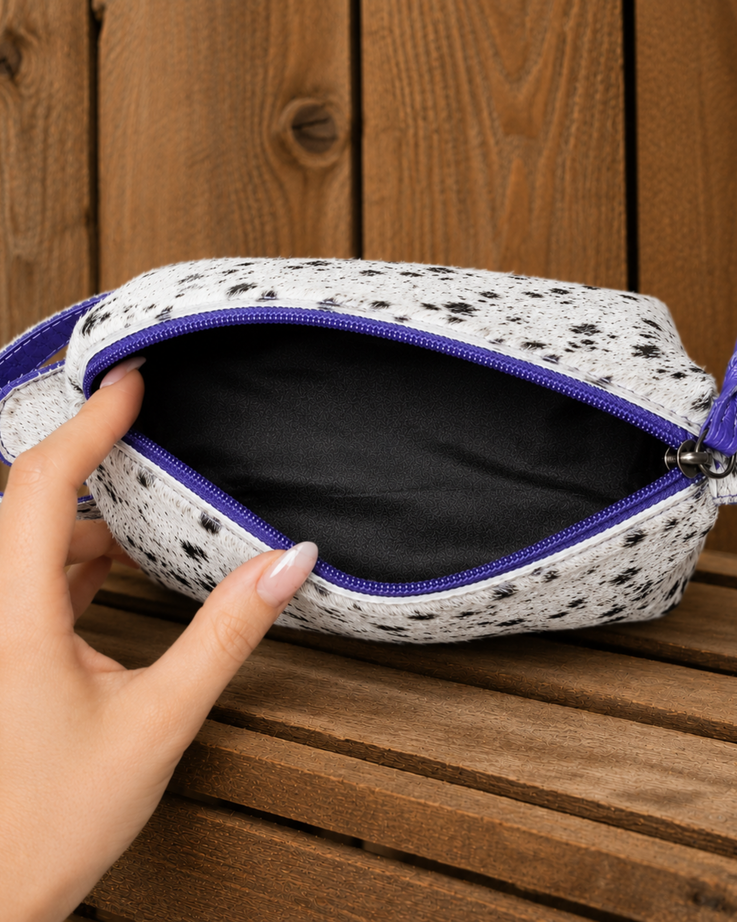 Cowhide Makeup Bag | Hair-On Hide Cosmetic Pouch