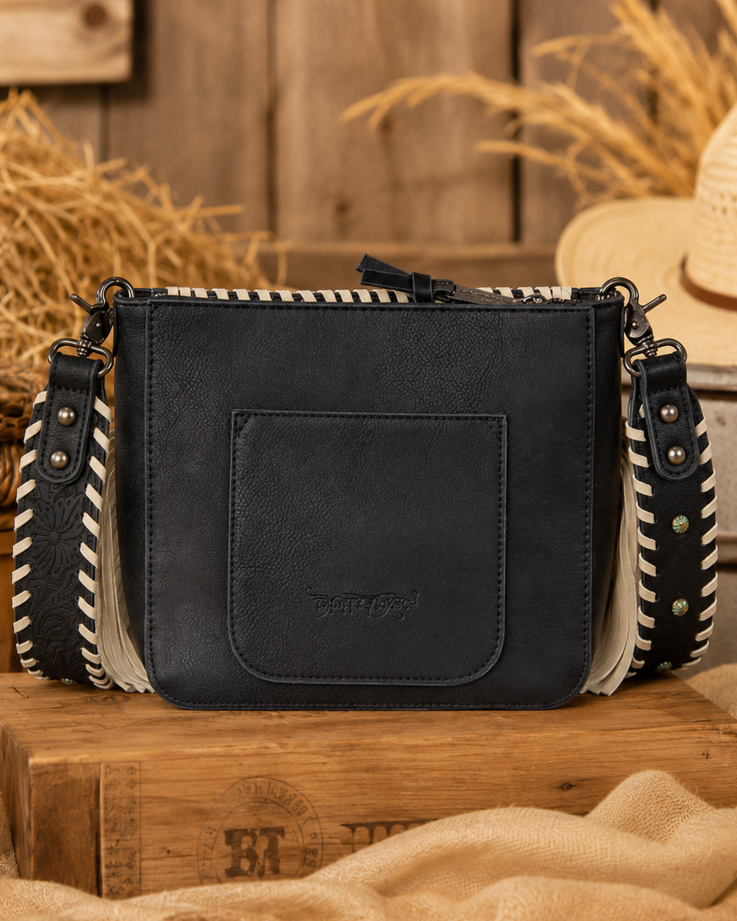 Trinity Ranch Cowhide Fringe Crossbody Bag