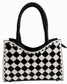 Black Checkered Crossbody Tote