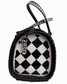 Black and White Checkered Thunderbird Tooled Leather Speedy Crossbody Bag