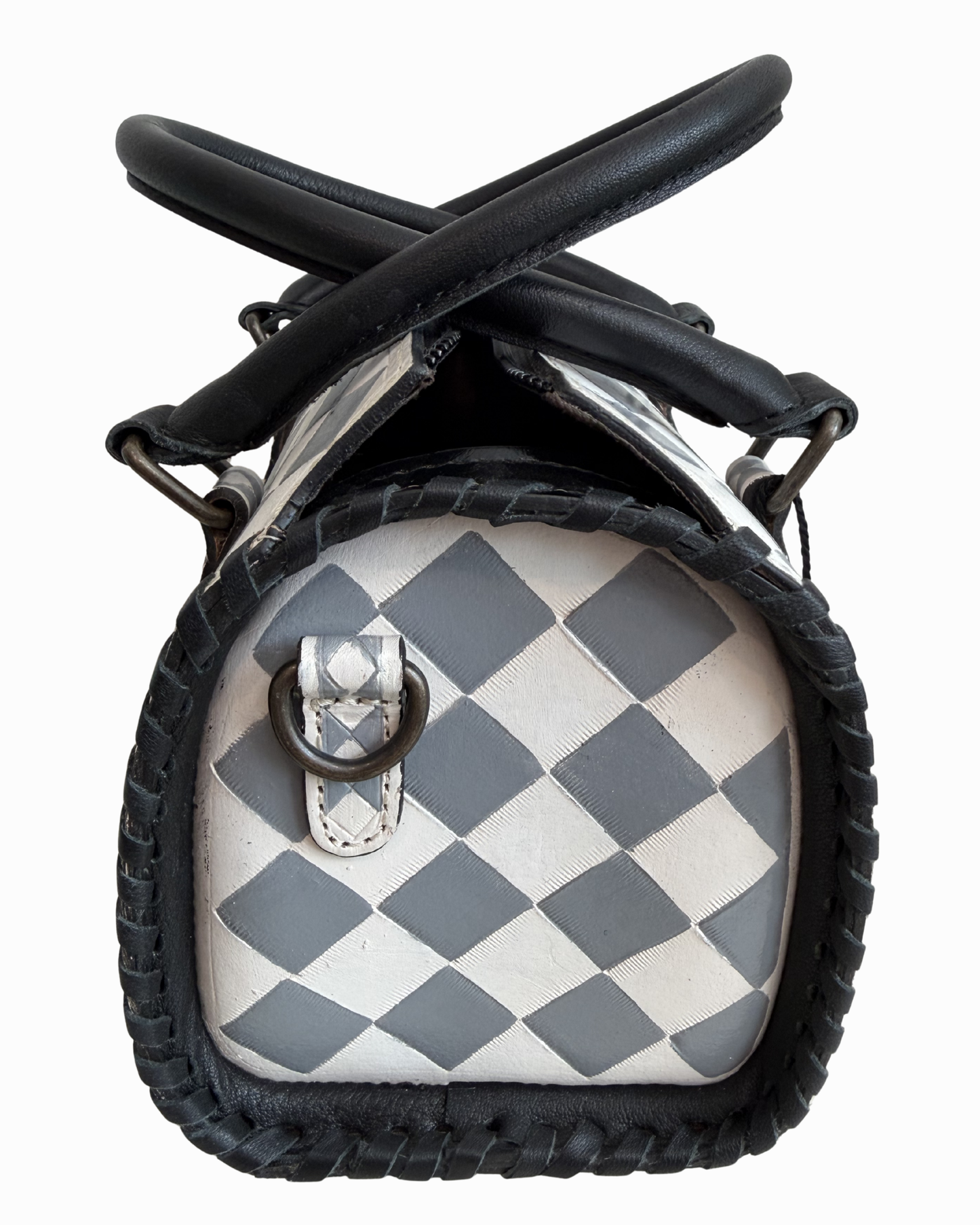 Gray Checkered Speedy Crossbody Bag - Small