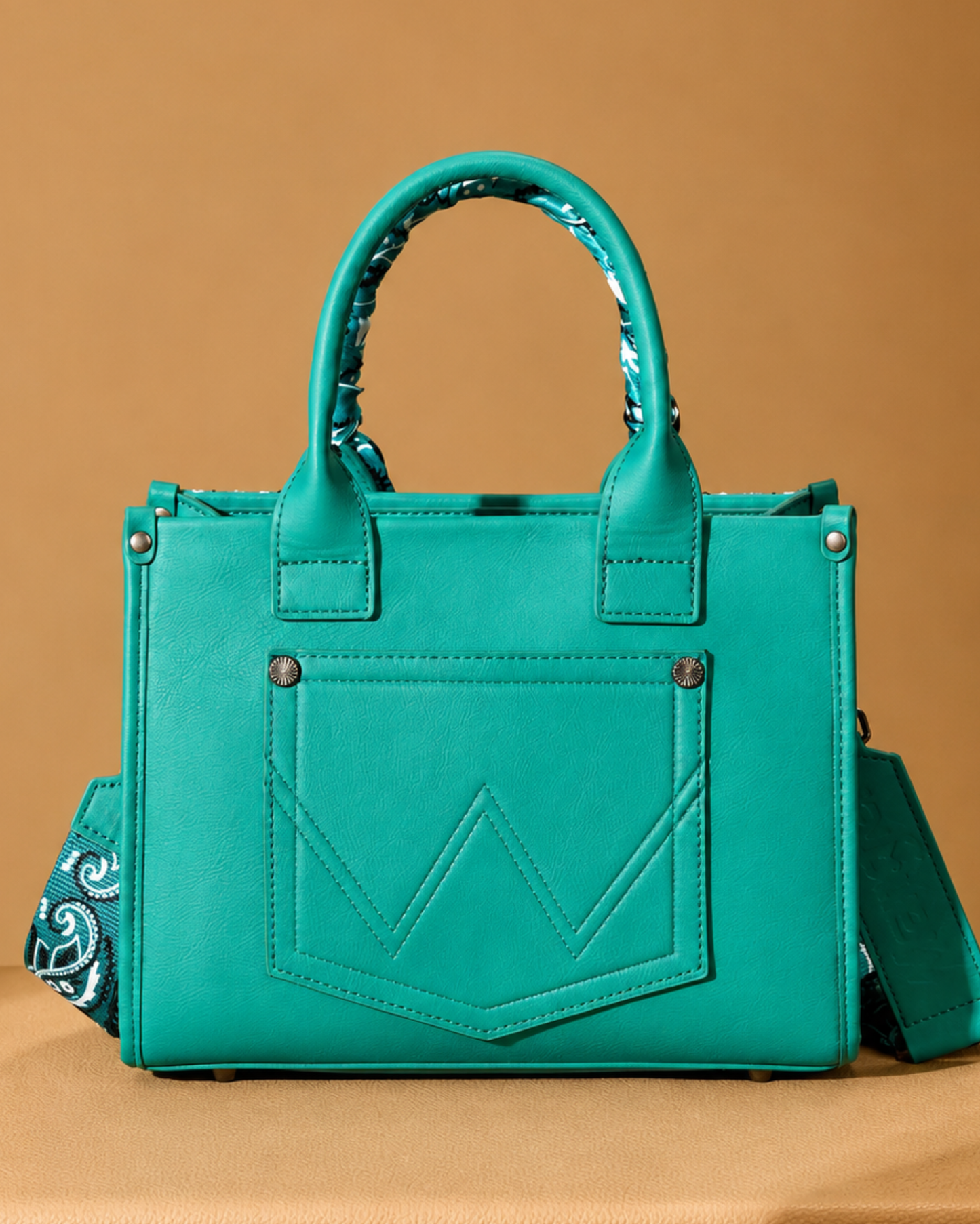Wrangler Paisley Whipstitch Tote & Crossbody Bag