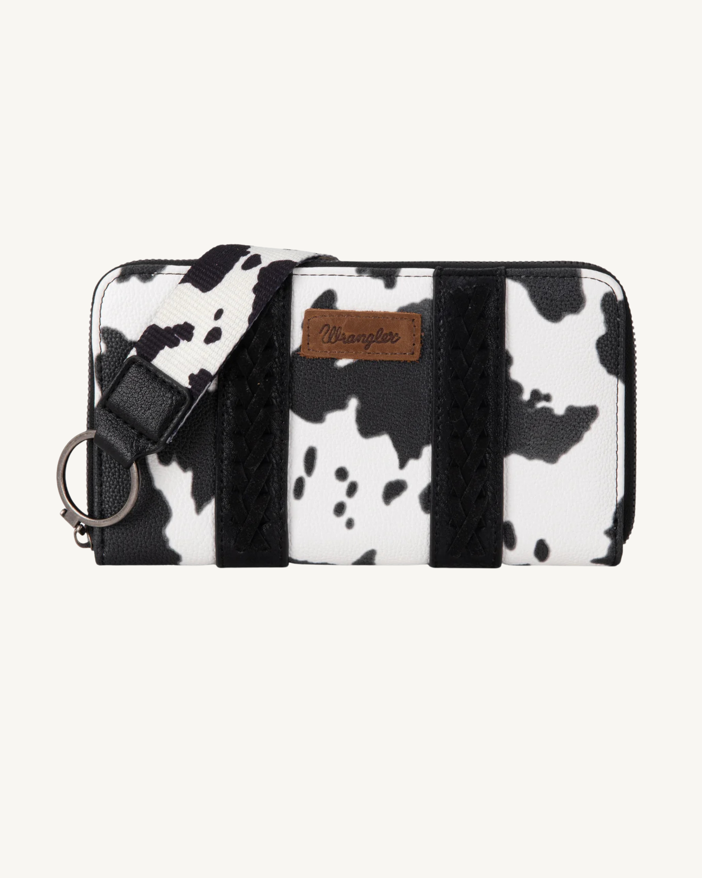 Wrangler Black Cow Print Wristlet Wallet