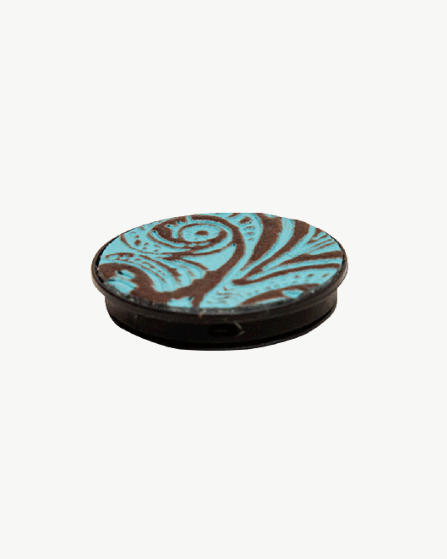 Turquoise Leather Pop-Out Phone Grip & Holder