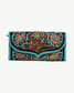 Turquoise Bloom Hand-Tooled Leather Wallet