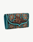 Turquoise Bloom Hand-Tooled Leather Wallet