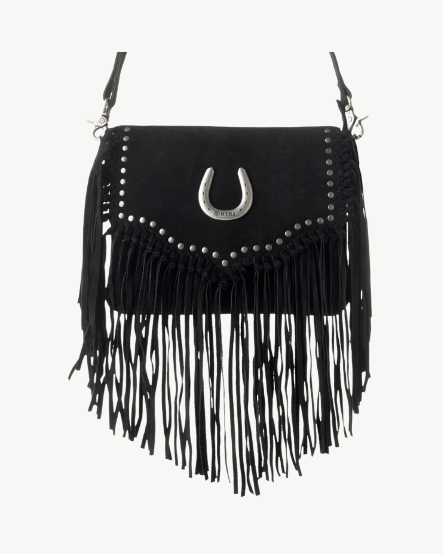 Lucky Charm Genuine Leather Fringe Crossbody Bag